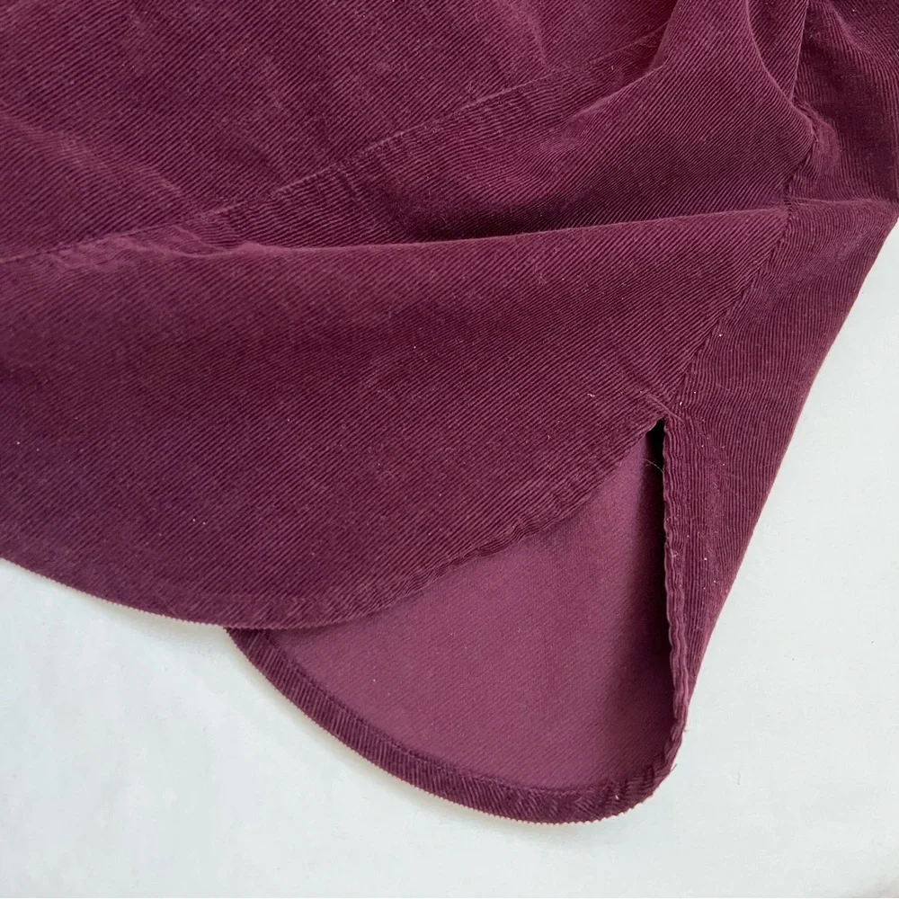 J Jill Corduroy Shirt Tunic Size LARGE TALL  Button Front  Wine Burgundy - Picture 9 of 15